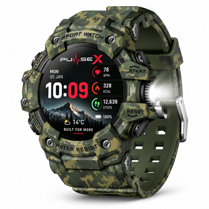 PULSE X | Rugged Outdoor Smartwatch. - Camo Green