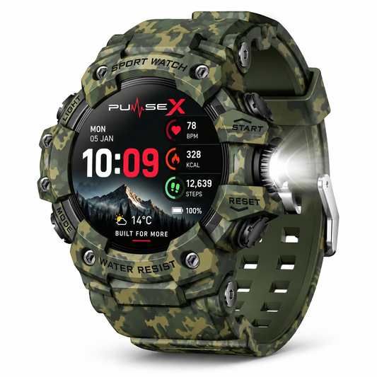 PULSE X | Rugged Outdoor Smartwatch. - Camo Green