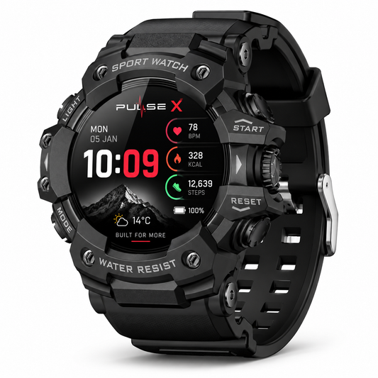 PULSE X | Rugged Outdoor Smartwatch. - Black